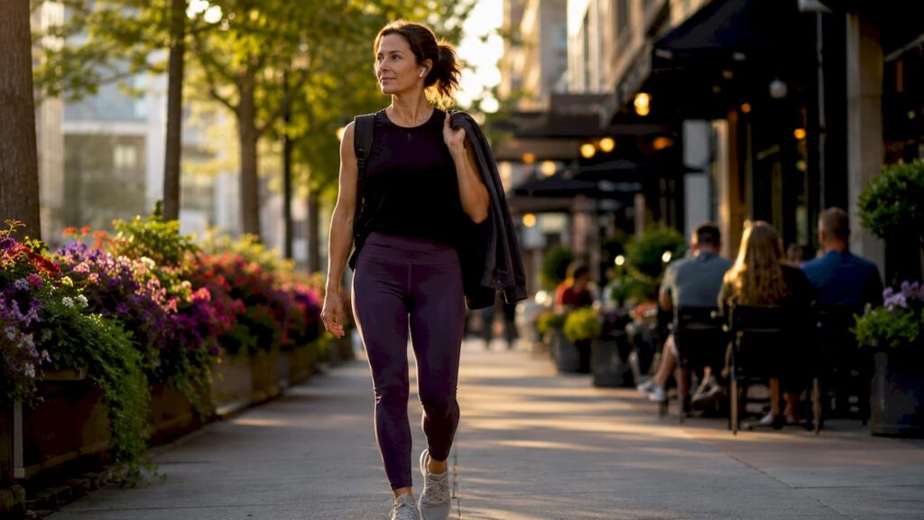 Woman walking outdoors for depression relief