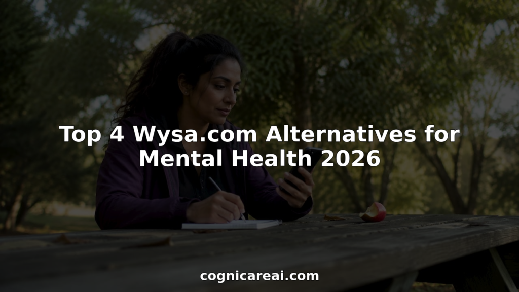 Woman researching mental health apps at home