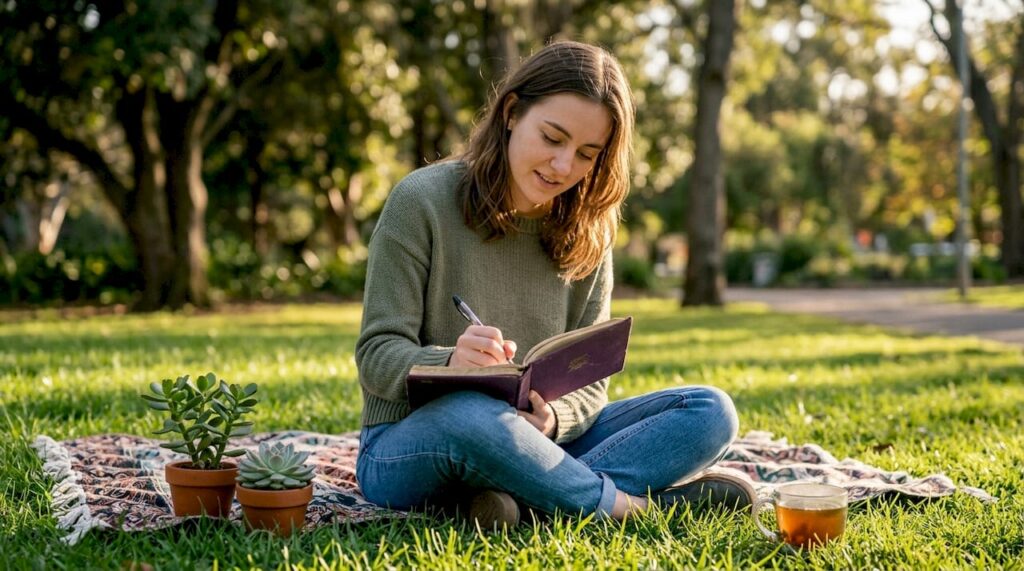 Woman journaling for emotional regulation practice