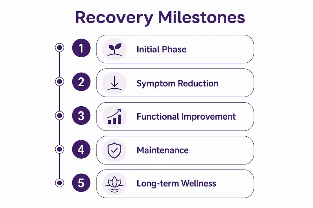 Infographic illustrating depression recovery stages