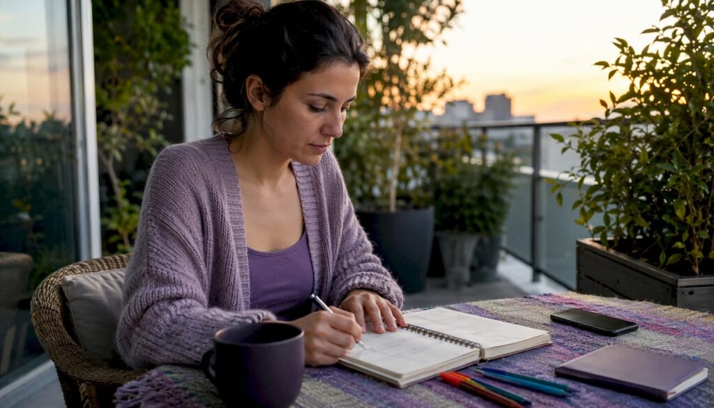 Person planning routine for depression recovery